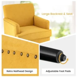 Tangkula Set Of 2 Modern Accent Chair Upholstered Sofa Chair W/ Rubber Wood Legs Yellow 15 Tangkula Set Of 2 Modern Accent Chair Upholstered Sofa Chair W/ Rubber Wood Legs Yellow -Furniture Store GUEST 0d001da3 7e9d 43a7 82e1 6d3e2916838f