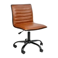 Emma And Oliver Low Back Designer Armless Ribbed Swivel Task Office Chair -Furniture Store GUEST 0f1228f7 3c23 4f24 aa18 7a856a5b77b7