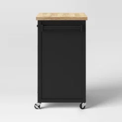 Windham Wood Top Kitchen Cart - Black - Threshold™ -Furniture Store GUEST 1cdd1e03 5571 4873 a483 1e00574e2a6f