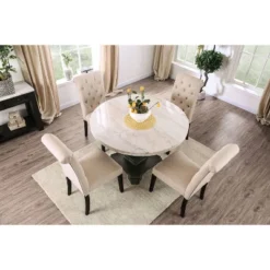 Buckley Round Dining Table White/Black - HOMES: Inside + Out -Furniture Store GUEST 1eaec16e a22c 4046 aa25 778fad2ef351