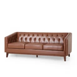 Ovando Contemporary Upholstered 3 Seater Sofa - Christopher Knight Home -Furniture Store GUEST 2db0012c 979c 4793 ac63 9f8a304a7fdb