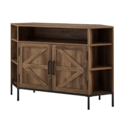 Atticus Modern Farmhouse 2 Door Corner TV Stand For TVs Up To 55" Rustic Oak - Saracina Home -Furniture Store GUEST 300a699d 8a74 4a70 bb6f e5e5e7c1c7a7