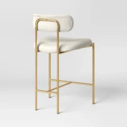 Orion Luxe Backed Counter Height Barstool With Brass Legs Gray Velvet - Threshold™ -Furniture Store GUEST 33b10d11 4ac6 416d b941 181159cfc112