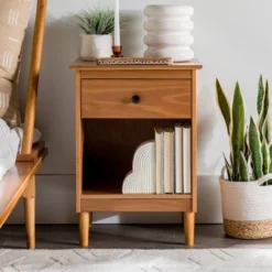 Stiva Classic Mid-Century Modern 1 Drawer Nightstand - Saracina Home -Furniture Store GUEST 33c12aa3 b173 42fe b6c7 72dbb0a37814