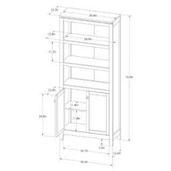 72" Carson 5 Shelf Bookcase With Doors - Threshold -Furniture Store GUEST 3a1f8290 d158 40aa b1f4 5779b61cc696