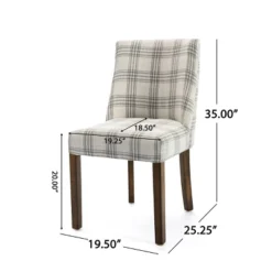 2pk Harman Contemporary Upholstered Plaid Dining Chairs Gray/Light Beige/Brown - Christopher Knight Home -Furniture Store GUEST 44f83184 b26d 4d60 996b e440176cff87