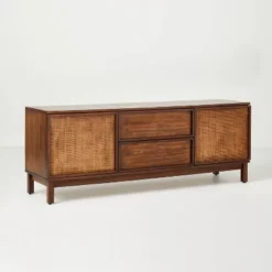 Wood & Cane Transitional Media Console - Hearth & Hand™ With Magnolia -Furniture Store GUEST 47d6512c 9c87 4cf2 85dc dc4e4150645a