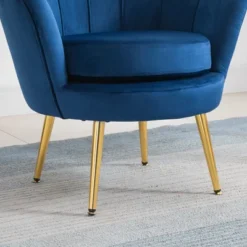 HomCom Elegant Velvet Upholstered Accent Leisure Club Chair With Gold Metal Legs -Furniture Store GUEST 4b7aebc4 7d6c 4017 945a a7b1f5c0bdd4