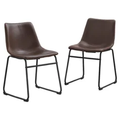 Set Of 2 Laslo Modern Upholstered Faux Leather Dining Chairs - Saracina Home -Furniture Store GUEST 4df149f4 10cd 43f6 ae87 21d2762646ef