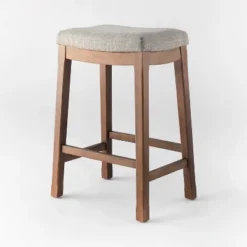 Candor Wood And Upholstered Saddle Counter Height Barstool - Threshold™ -Furniture Store GUEST 5b16e3f6 659a 452c 94c6 c37d9de19550