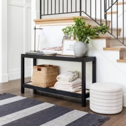 Console Table With Woven Rattan Shelf Black - Threshold™ Designed With Studio McGee -Furniture Store GUEST 5cacba25 9de0 4a9b 86d8 dd94f14308e1