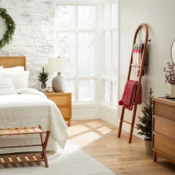 6' Arched Wood Throw Blanket Ladder Brown - Hearth & Handâ„¢ With Magnolia