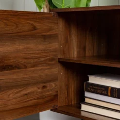 2 Door Mid-Century Modern Wood Storage TV Stand For TVs Up To 80" - Saracina Home -Furniture Store GUEST 5faba6fd cf5d 430a ac22 16488fc6a4a7