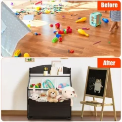 Costway Kids Wooden Toy Storage Unit Organizer W/Rolling Toy Box & Plastic Bins NaturalEspresso 19 Costway Kids Wooden Toy Storage Unit Organizer W/Rolling Toy Box & Plastic Bins NaturalEspresso -Furniture Store GUEST 6649d054 ddae 4200 95c9 643014cf866f