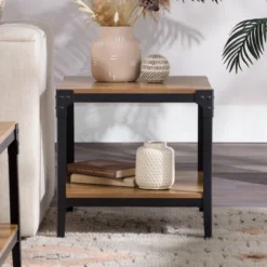 Set Of 2 Benny Urban Industrial Angle Iron Side Tables - Saracina Home -Furniture Store GUEST 6787a235 c482 4325 8c73 2cb21fa3a98b