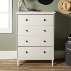 Stiva Classic Mid-Century Modern Vertical 4 Drawer Dresser - Saracina Home -Furniture Store GUEST 68d4ecb8 3e27 43b1 b59e edd78e340610