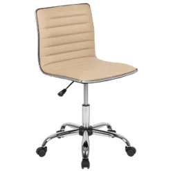 Emma And Oliver Low Back Designer Armless Ribbed Swivel Task Office Chair -Furniture Store GUEST 759c934d ed70 43b7 b454 ed58984d1c4a