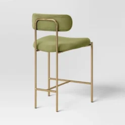 Orion Luxe Backed Counter Height Barstool With Brass Legs Olive Green Velvet - Threshold™ -Furniture Store GUEST 7e783766 9223 4da7 9627 10de0ab7294f