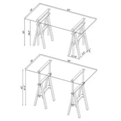 Statham Glass Top Adjustable Sawhorse Standing Desk Chrome - Coaster -Furniture Store GUEST 83fa6233 ac1f 4164 8445 30e244687000