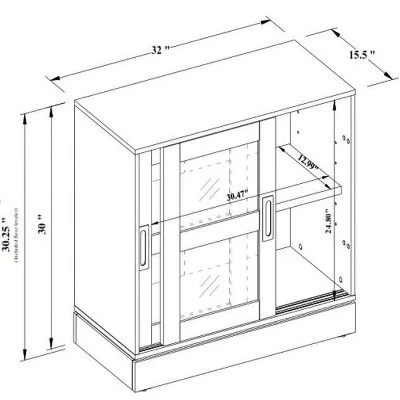 32" Promontory Sliding Glass 2 Door Cabinet - Threshold™ Designed With Studio McGee 7 32" Promontory Sliding Glass 2 Door Cabinet - Threshold™ Designed With Studio McGee - Image 7