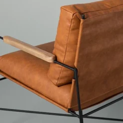 Faux Leather & Metal Accent Chair - Black/Brown - Hearth & Hand™ With Magnolia -Furniture Store GUEST 888ba238 34ac 4f97 8dd6 ab72ff74e45c