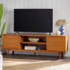 Solid Wood Mid-Century Modern TV Stand For TVs Up To 80" - Saracina Home 31 Solid Wood Mid-Century Modern TV Stand For TVs Up To 80" - Saracina Home -Furniture Store GUEST 8b7506fc 5e20 44b3 838f e44d2919b468