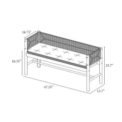 Elden Wood Bench With Woven Back And Loose Cushion Seat - Threshold™ Designed With Studio McGee -Furniture Store GUEST 8f053347 15e4 4064 81c1 72a38bf0a4d6