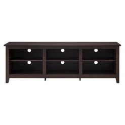 Transitional 6 Cubby Wood Open Storage Wood TV Stand For TVs Up To 80"- Saracina Home -Furniture Store GUEST 92fe5691 6d10 45aa a903 60b396346c9f