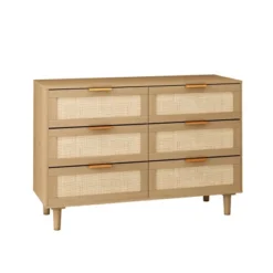 43.31" 6-Drawer Rattan Dresser For Living Room And Bedroom - ModernLuxe -Furniture Store GUEST 938af7fc 3b13 4c05 8770 7e2c44b32b1c