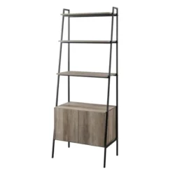 72" Open Shelf And Closed Storage Cabinet Ladder Bookcase - Saracina Home -Furniture Store GUEST 95647392 bcf6 4609 85d2 67f249b2f3ff
