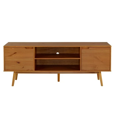 Solid Wood Mid-Century Modern TV Stand For TVs Up To 80" - Saracina Home 2 Solid Wood Mid-Century Modern TV Stand For TVs Up To 80" - Saracina Home - Image 2