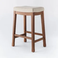 Candor Wood And Upholstered Saddle Counter Height Barstool - Threshold™ -Furniture Store GUEST 9752c844 5eab 4428 9bc4 84b07e39c310
