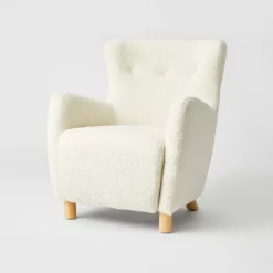 Kessler Wingback Faux Sherling Accent Chair Cream - Threshold™ Designed With Studio McGee -Furniture Store GUEST a09f34e6 88c9 4d02 ba31 f262090269f8