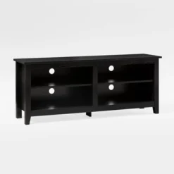 Transitional 4 Cubby Wood Open Storage TV Stand For TVs Up To 65"- Saracina Home -Furniture Store GUEST a6e3a24c 5f9e 443a b207 9469bc1cee89