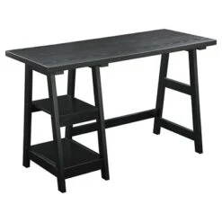 Designs2Go Trestle Desk With Shelves - Breighton Home -Furniture Store GUEST aa86743b 8e79 40c2 a6bb 7fbdc03f49ae