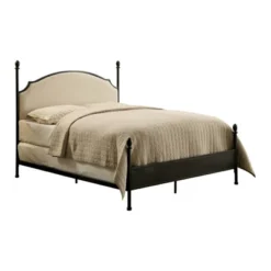 Geraldine Upholstered Headboard Poster Panel Bed Powder Coated Gun Metal - HOMES: Inside + Out -Furniture Store GUEST abf61064 8b97 4a66 a90a e65612d4e539