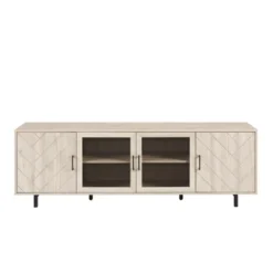 Vik Modern Boho 4 Door Herringbone TV Stand For TVs Up To 80" - Saracina Home -Furniture Store GUEST b08db226 d2f4 4b00 92c0 9188cbaee310