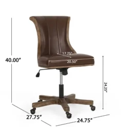 Coulee Contemporary Upholstered Roll Back Swivel Office Chair Dark Brown/Natural - Christopher Knight Home -Furniture Store GUEST b5c43bc6 3348 4a01 85ce 9caa9e8dcbbf