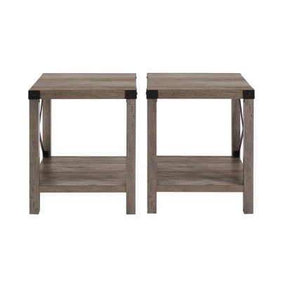 Set Of 2 Sophie Rustic Farmhouse X Frame Side Tables - Saracina Home 9 Set Of 2 Sophie Rustic Farmhouse X Frame Side Tables - Saracina Home - Image 9