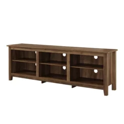 Transitional 6 Cubby Wood Open Storage Wood TV Stand For TVs Up To 80"- Saracina Home -Furniture Store GUEST c721382d 63e9 44f2 b465 86684712d38c