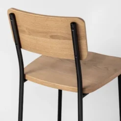 Wood & Steel Bar Stool - Natural/Black - Hearth & Hand™ With Magnolia -Furniture Store GUEST dd89e9f1 7a47 4584 b4ec a8a659027411