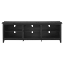 Transitional 6 Cubby Wood Open Storage Wood TV Stand For TVs Up To 80"- Saracina Home -Furniture Store GUEST e4c39780 fb14 4bd8 b437 8185f460c007