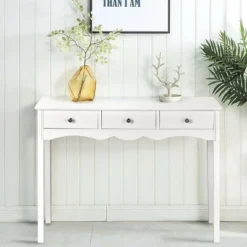 Costway Console Table Hall Table Side Table Desk Accent Table 3 Drawers Entryway White 10 Costway Console Table Hall Table Side Table Desk Accent Table 3 Drawers Entryway White -Furniture Store GUEST e6e72db3 43b3 42d6 95f8 7e6c90496612