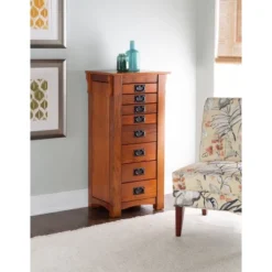Delia Jewelry Armoire Brown - Powell Company -Furniture Store GUEST e863c6dc 98a4 4ad3 80cb 773ca351a397