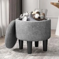 Costway Modern Accent Chair With Ottoman Armchair Barrel Sofa Chair With Footrest Grey -Furniture Store GUEST eb1fb0c7 75fa 4140 af2a e80c8f4cbdc0