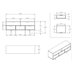 Cara Mid-Century Modern 3 Drawer TV Stand For TVs Up To 65" - Saracina Home -Furniture Store GUEST eddff1d9 3448 4181 a60a 1b127bbf16df