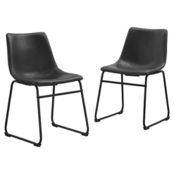 Set Of 2 Laslo Modern Upholstered Faux Leather Dining Chairs - Saracina Home -Furniture Store GUEST f09ca4a2 22b8 4c1e 90a5 214c5268ba1a