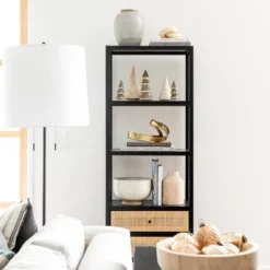 Console Table With Woven Rattan Shelf Black - Threshold™ Designed With Studio McGee -Furniture Store GUEST f71b8141 512b 4383 9135 4f0d694163bd