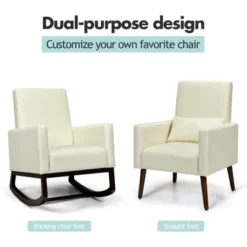 Tangkula 2-in-1 Upholstered Rocking Chair With Wood Leg & Pillow Relax Sofa Chair Light Grey/Beige/Dark Gray 17 Tangkula 2-in-1 Upholstered Rocking Chair With Wood Leg & Pillow Relax Sofa Chair Light Grey/Beige/Dark Gray -Furniture Store GUEST fb3113fc 95e1 49e1 b4da d0d1b94e6231